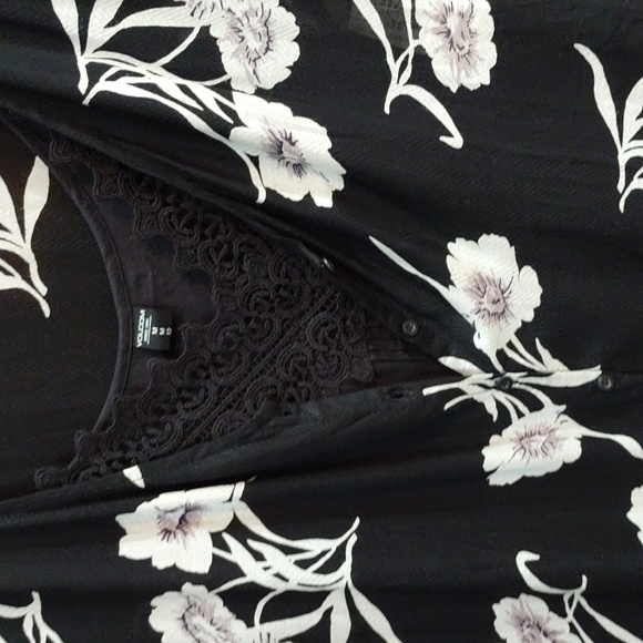 Volcum Womens 2pc Slipinslide Dress Black/ Cream Floral Size M - Picture 16 of 16